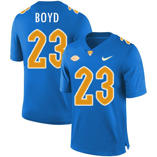 Mens Pittsburgh Panthers #23 Tyler Boyd Nike 2020 Royal College Football Game Jersey
