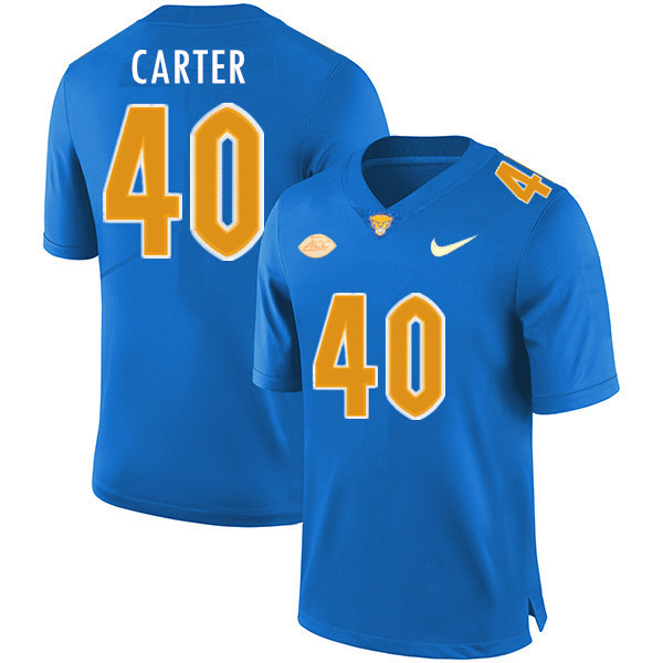 Mens Pittsburgh Panthers #40 Daniel Carter Nike 2020 Royal College Football Game Jersey