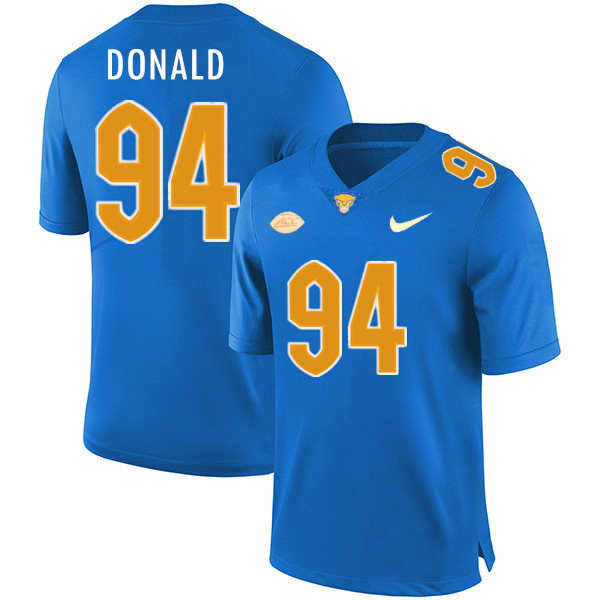 Mens Pittsburgh Panthers #94 Elliot Donald Nike 2020 Royal College Football Game Jersey