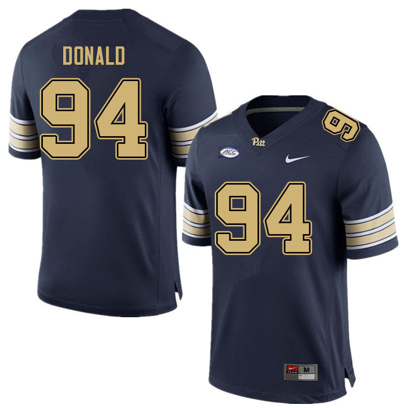 Mens Pittsburgh Panthers #94 Elliot Donald Nike 2017 Navy College Football Jersey