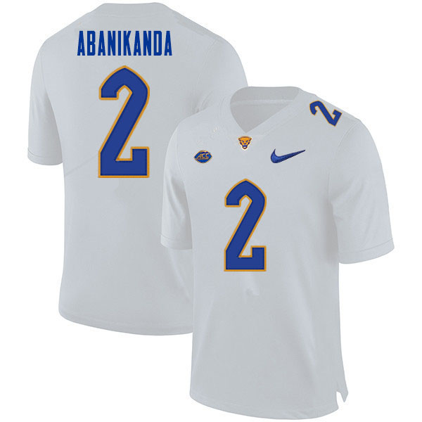Mens Pittsburgh Panthers #2 Israel Abanikanda Nike 2020 White College Football Game Jersey