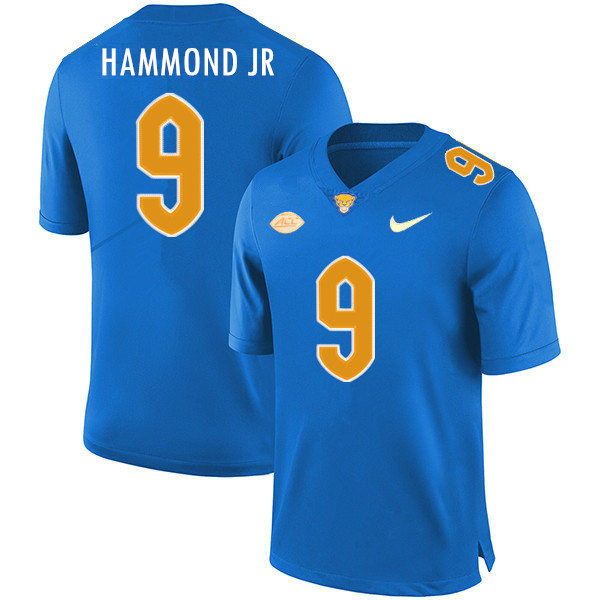 Mens Pittsburgh Panthers #9 Rodney Hammond Jr. Nike 2020 Royal College Football Game Jersey