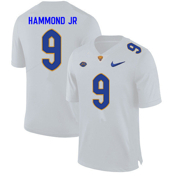 Mens Pittsburgh Panthers #9 Rodney Hammond Jr. Nike 2020 White College Football Game Jersey