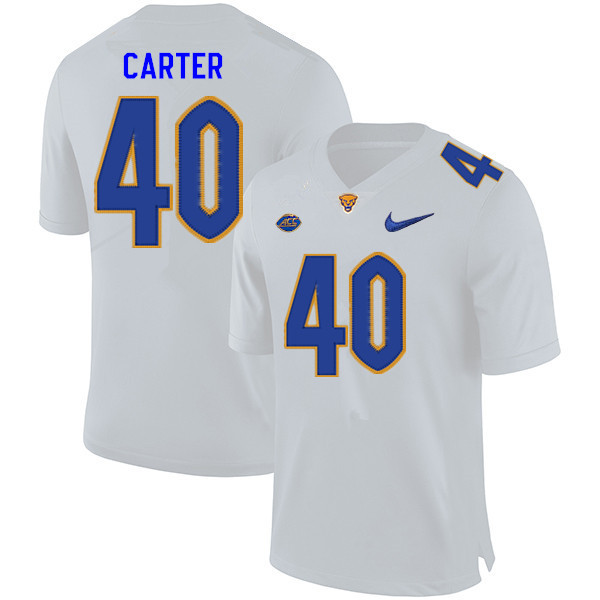 Mens Pittsburgh Panthers #40 Daniel Carter Nike 2020 White College Football Game Jersey