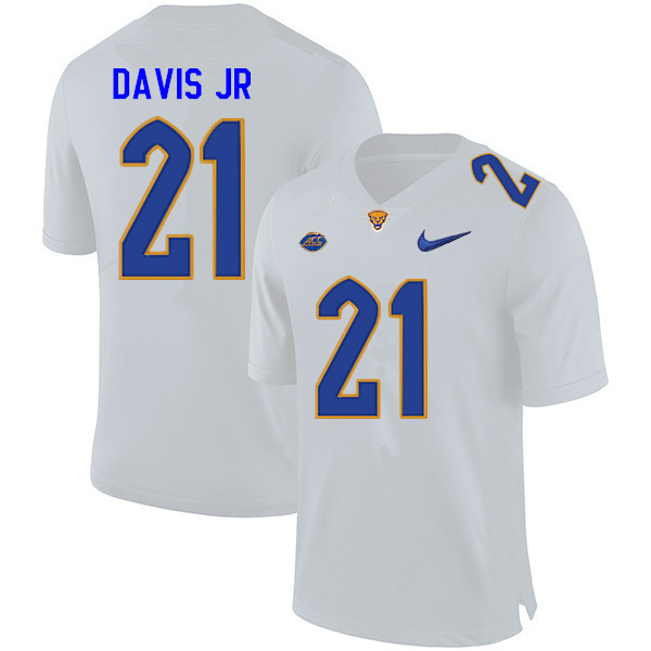 Mens Pittsburgh Panthers #21 A.J. Davis Jr. Nike 2020 White College Football Game Jersey