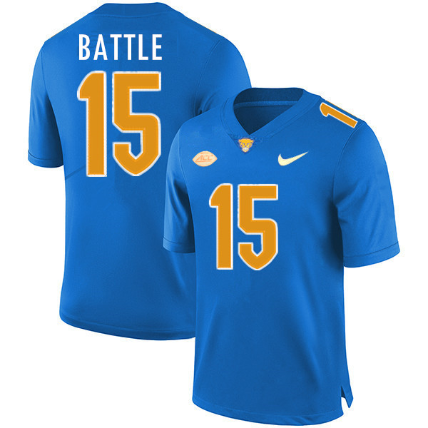 Mens Pittsburgh Panthers #15 Rashad Battle Nike 2020 Royal College Football Game Jersey