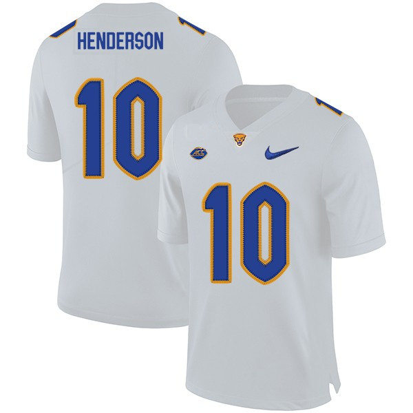 Mens Pittsburgh Panthers #10 Quadree Henderson Nike 2020 White College Football Game Jersey