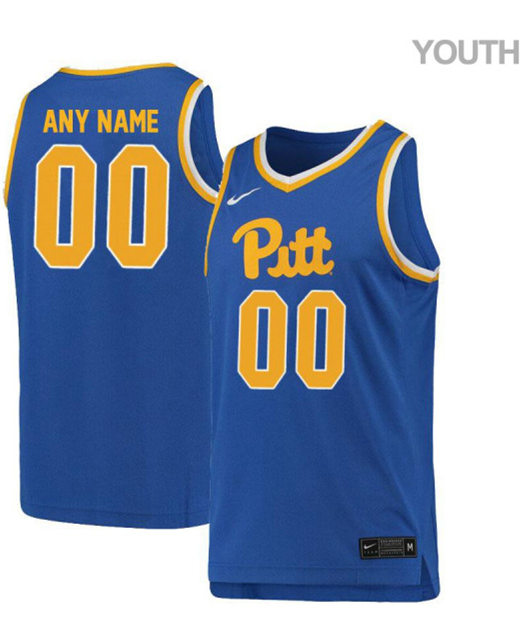 Youth Pittsburgh Panthers Custom Nike 2019 Royal College Basketball Game Jersey