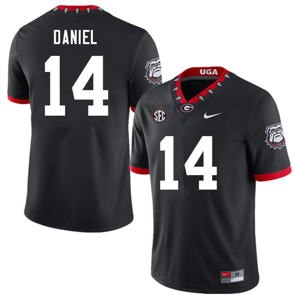 Mens Georgia Bulldogs #14 David Daniel Nike 2020 Black College Football Game Jersey