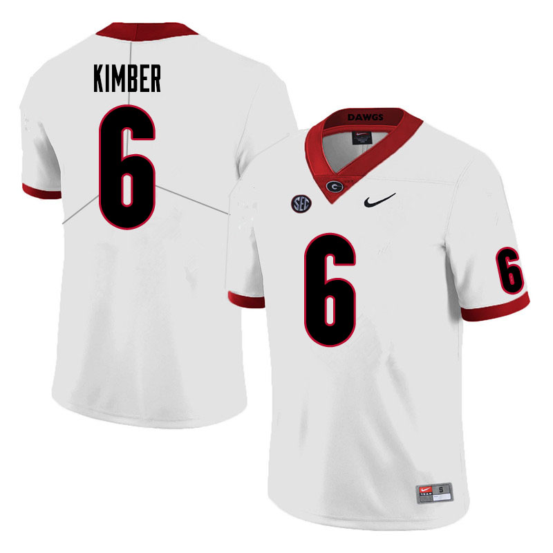 Mens Georgia Bulldogs #6 Jalen Kimber Nike White Football Jersey