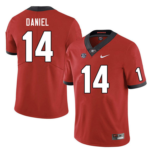 Mens Georgia Bulldogs #14 David Daniel Nike Red Home Game Football jersey