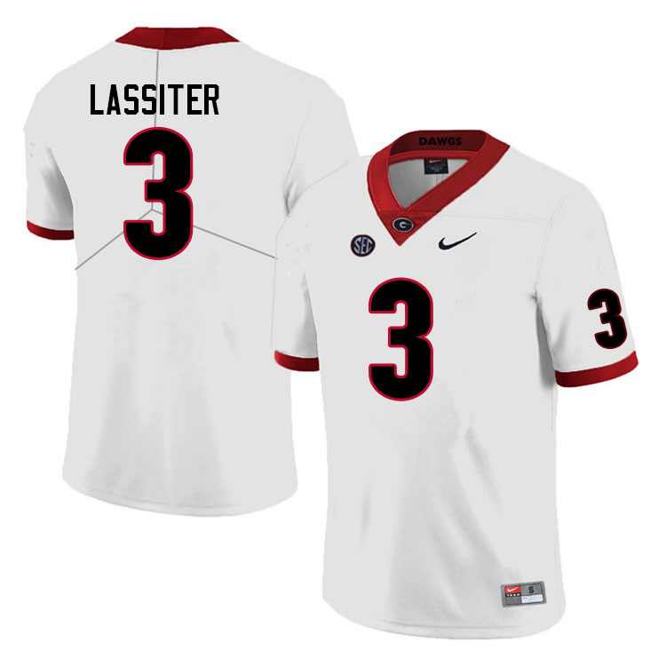 Mens Georgia Bulldogs #3 Kamari Lassiter Nike White Football Jersey