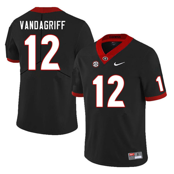 Mens Georgia Bulldogs #12 Brock Vandagriff Nike Black Football Jersey