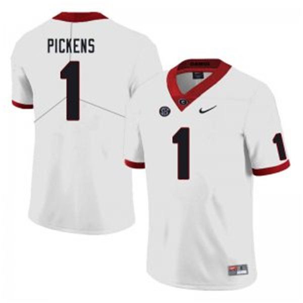 Mens Georgia Bulldogs #1 George Pickens Nike White Football Jersey