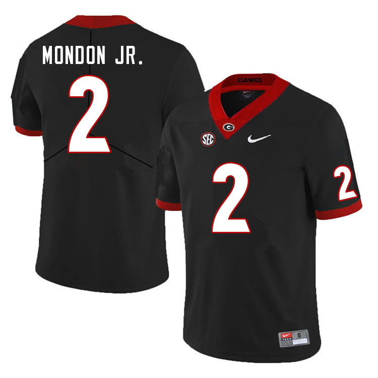 Mens Georgia Bulldogs #2 Smael Mondon Jr. Nike Black Football Jersey