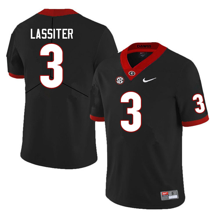 Mens Georgia Bulldogs #3 Kamari Lassiter Nike Black Football Jersey