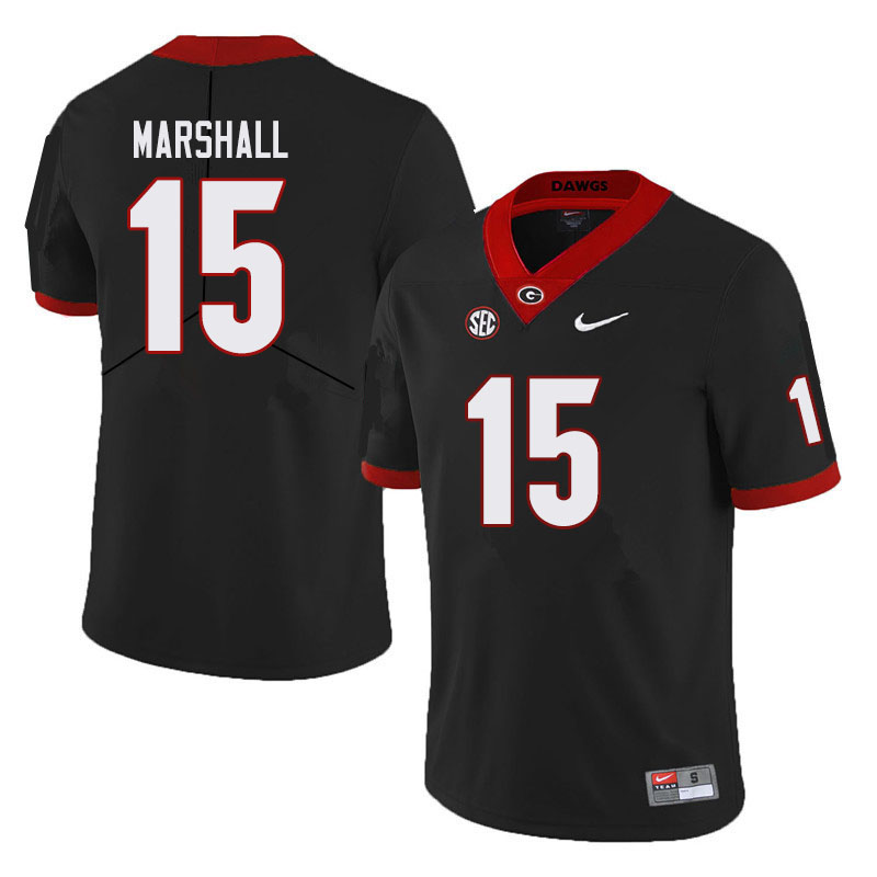 Mens Georgia Bulldogs #15 Trezmen Marshall Nike Black Football Jersey