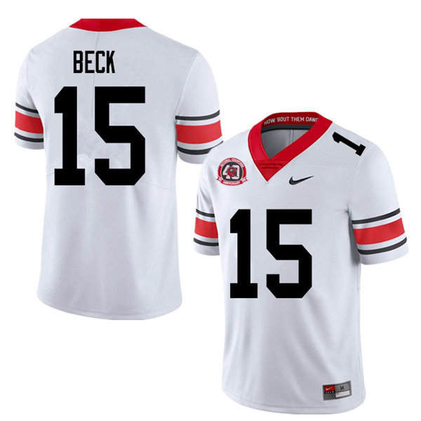 Mens Georgia Bulldogs #15 Carson Beck Nike 40th anniversary white alternate football jersey