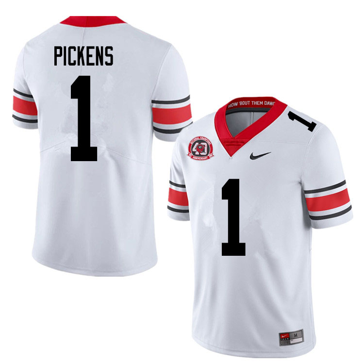 Mens Georgia Bulldogs #1 George Pickens Nike 40th anniversary white alternate football jersey