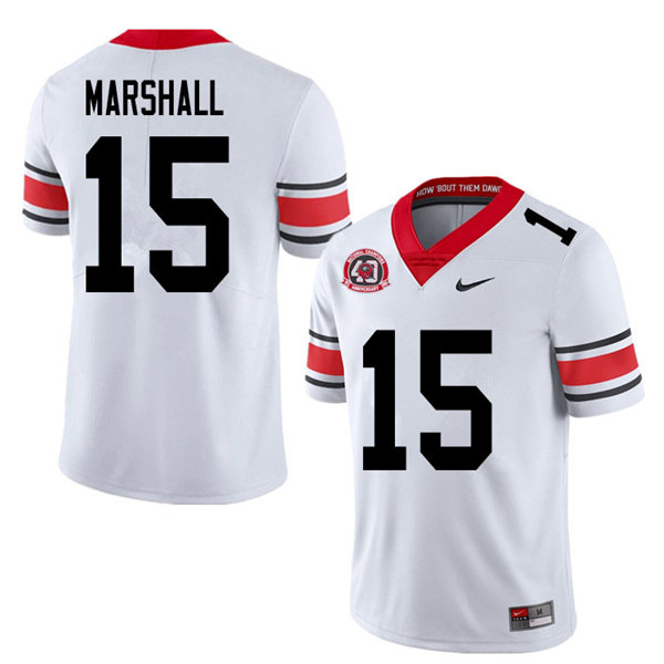 Mens Georgia Bulldogs #15 Trezmen Marshall Nike 40th anniversary white alternate football jersey