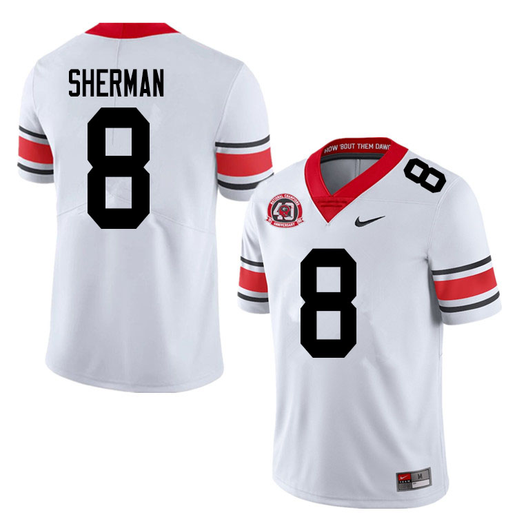 Mens Georgia Bulldogs #8 MJ Sherman Nike 40th anniversary white alternate football jersey