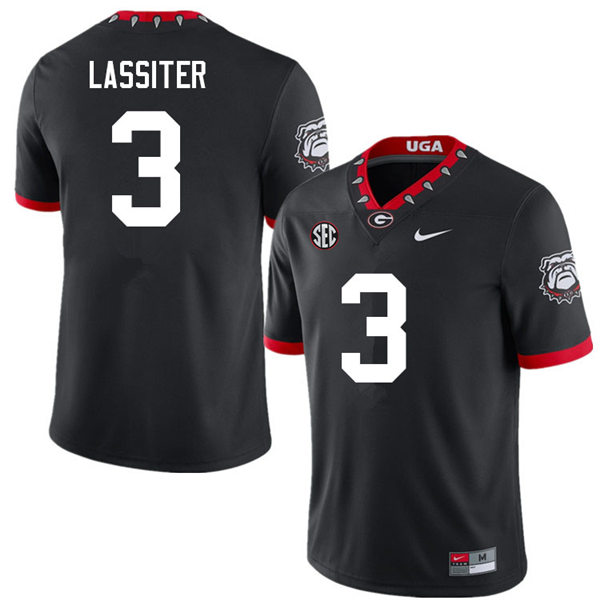 Mens Georgia Bulldogs #3 Kamari Lassiter Nike 2020 Black College Football Game Jersey