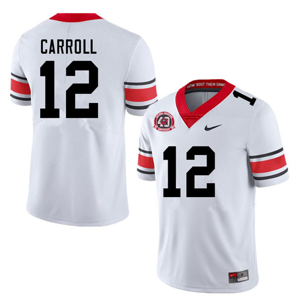 Mens Georgia Bulldogs #12 Lovasea Carroll Nike 40th anniversary white alternate football jersey