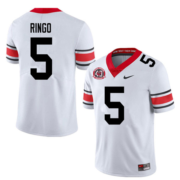 Mens Georgia Bulldogs #5 Kelee Ringo Nike 40th anniversary white alternate football jersey