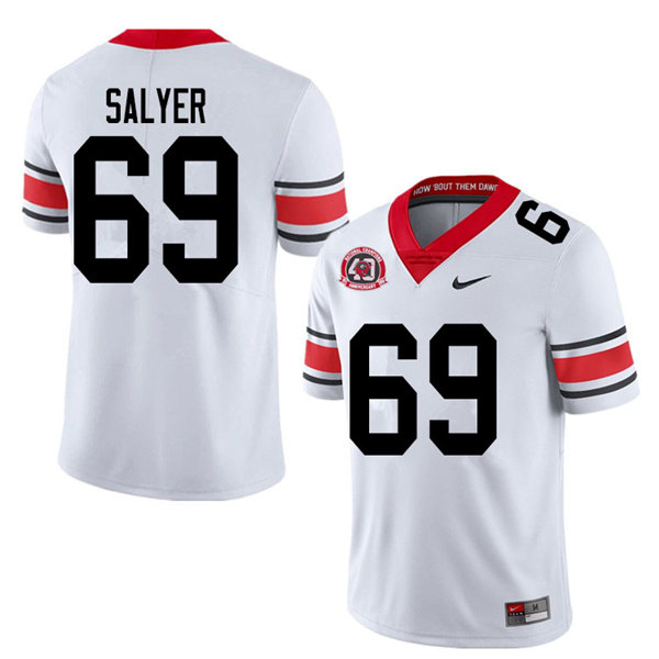 Mens Georgia Bulldogs #69 Jamaree Salyer Nike 40th anniversary white alternate football jersey