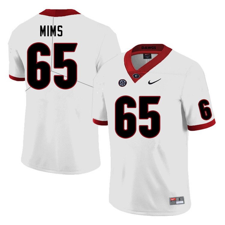 Mens Georgia Bulldogs #65 Amarius Mims Nike White Football Jersey 