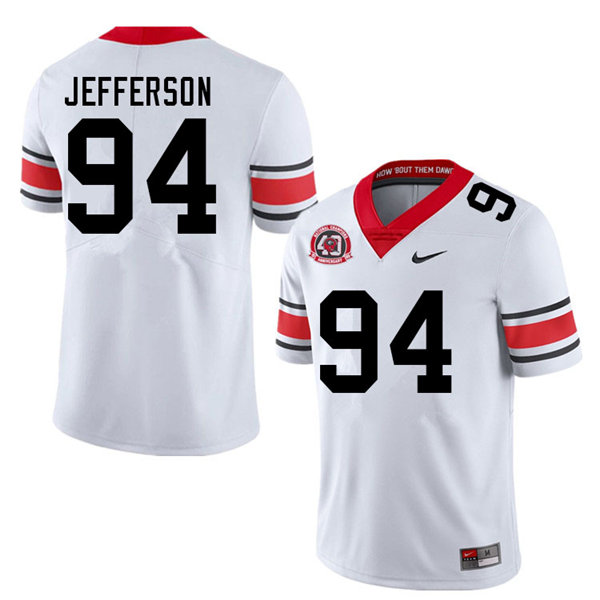 Mens Georgia Bulldogs #94 Jonathan Jefferson Nike 40th anniversary white alternate football jersey