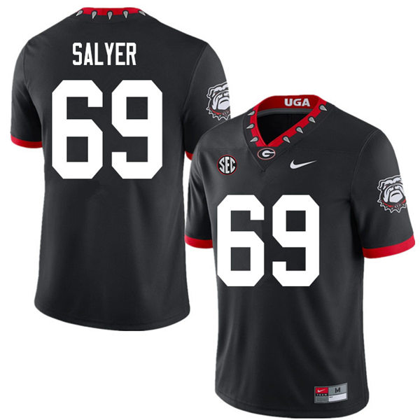 Mens Georgia Bulldogs #69 Jamaree Salyer Nike 2020 Black College Foootball Game Jersey