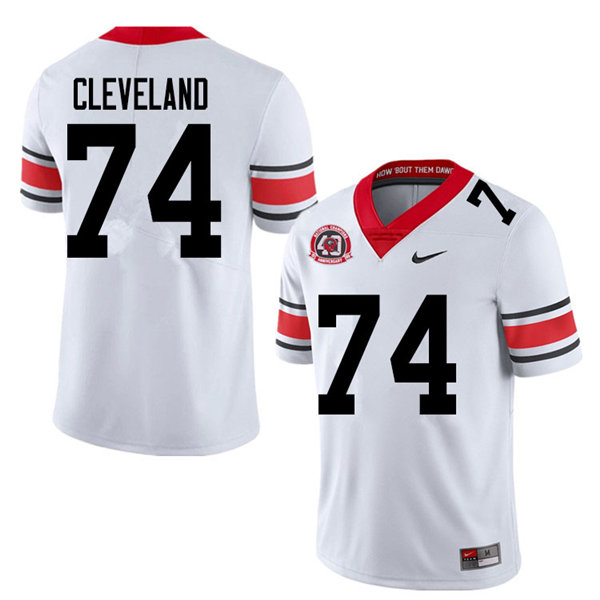 Mens Georgia Bulldogs #74 Ben Cleveland Nike 40th anniversary white alternate football jersey