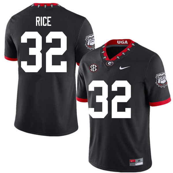 Mens Georgia Bulldogs #32 Monty Rice Nike 2020 Black College Football Game Jersey