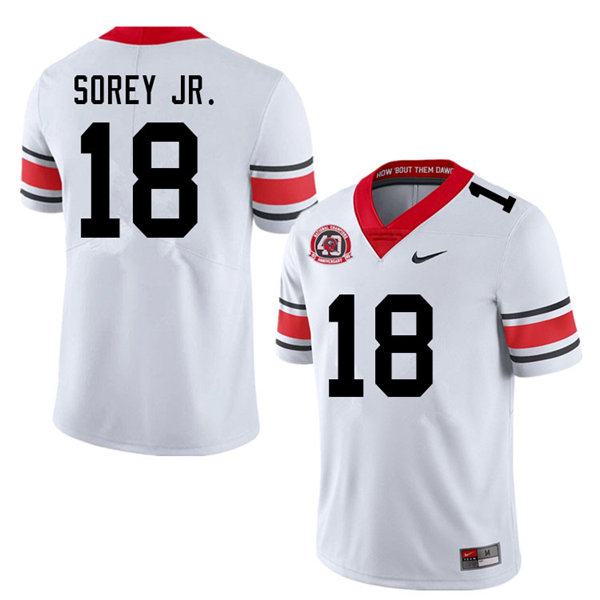 Mens Georgia Bulldogs #18 Xavian Sorey Jr. Nike 40th anniversary white alternate football jersey 