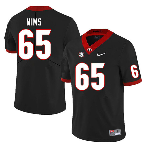 Mens Georgia Bulldogs #65 Amarius Mims Nike Black Football Jersey 