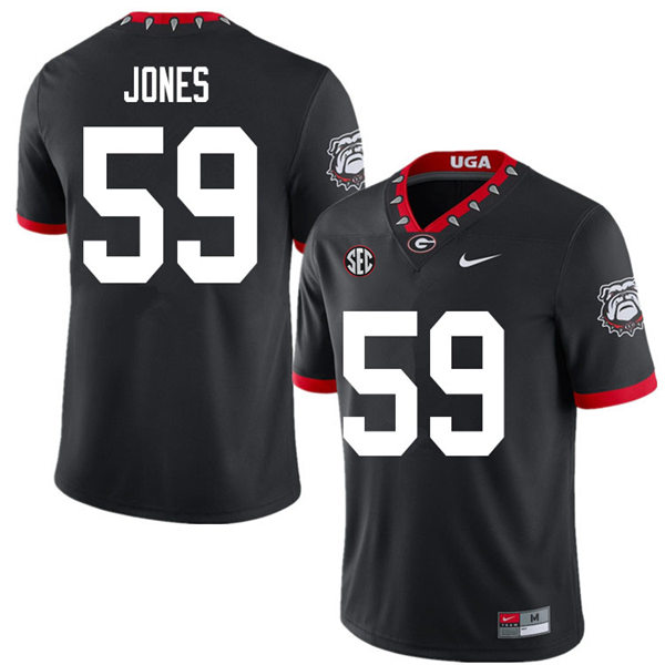 Mens Georgia Bulldogs #59 Broderick Jones Nike 2020 Black College Football Game Jersey