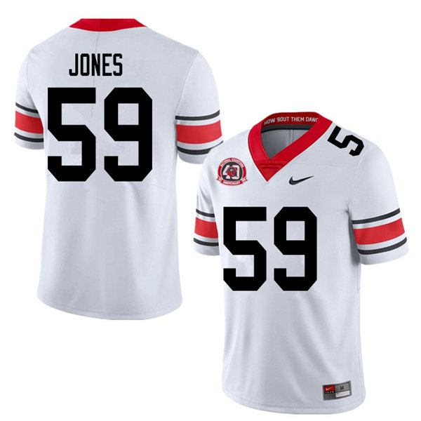 Mens Georgia Bulldogs #59 Broderick Jones Nike 40th anniversary white alternate football jersey