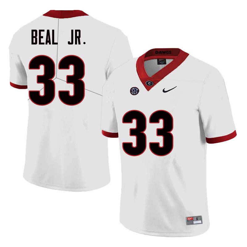 Mens Georgia Bulldogs #33 Robert Beal Jr. Nike White Football Jersey 