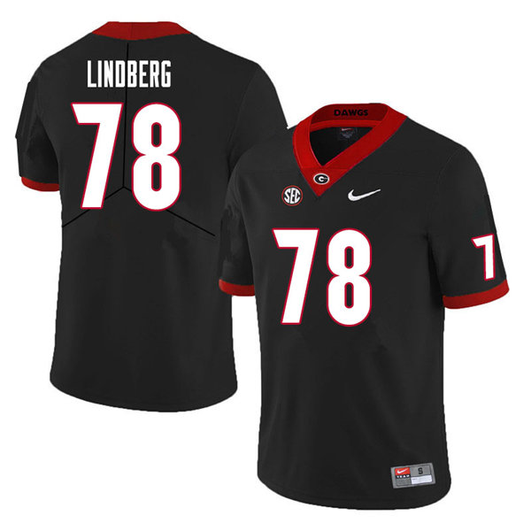 Mens Georgia Bulldogs #78 Chad Lindberg Nike Black Football Jersey 