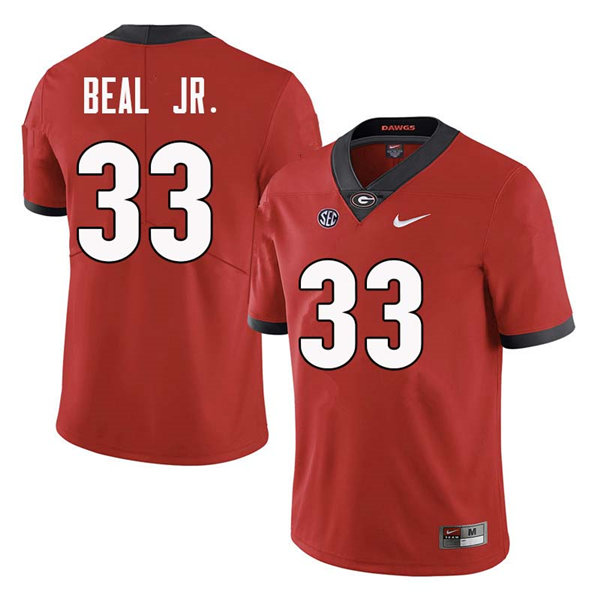 Mens Georgia Bulldogs #33 Robert Beal Jr. Nike Red Home Game Football jersey