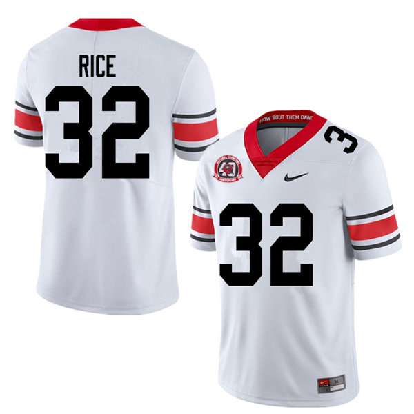 Mens Georgia Bulldogs #32 Monty Rice Nike 40th anniversary white alternate football jersey