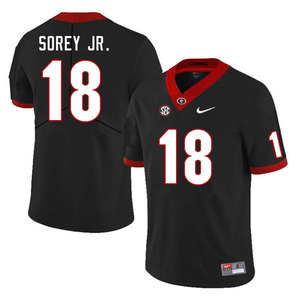 Mens Georgia Bulldogs #18 Xavian Sorey Jr. Nike Black Football Jersey 