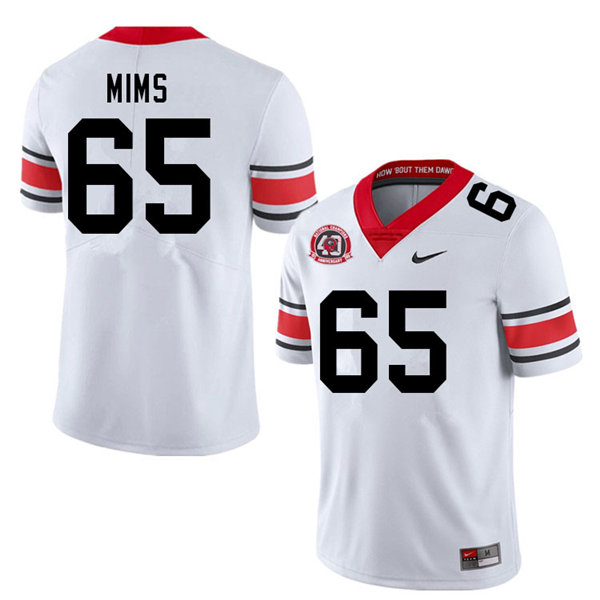 Mens Georgia Bulldogs #65 Amarius Mims Nike 40th anniversary white alternate football jersey