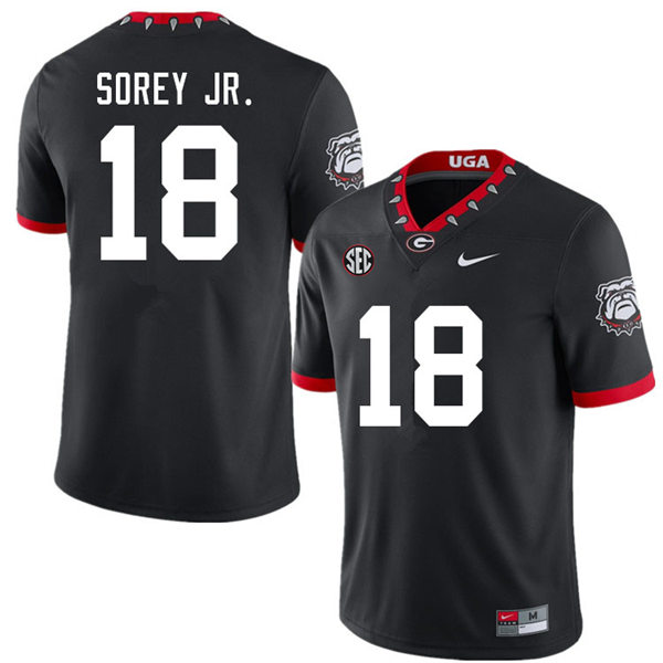 Mens Georgia Bulldogs #18 Xavian Sorey Jr. Nike 2020 Black College Football Game Jersey