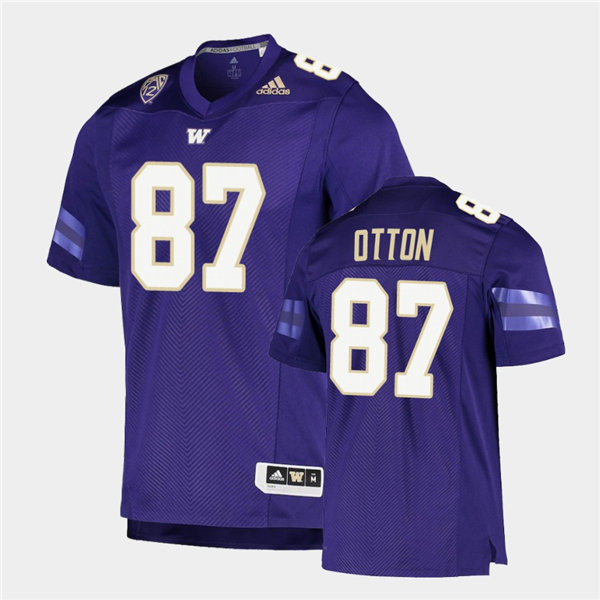 Mens Washington Huskies #87 Cade Otton Adidas 2020 Purple College Football Jersey