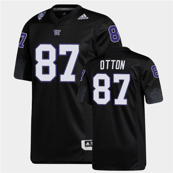 Mens Washington Huskies #87 Cade Otton Adidas 2020 Black College Football Jersey