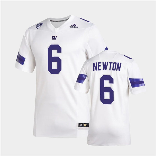 Mens Washington Huskies #6 Richard Newton Adidas 2020 White College Football Jersey