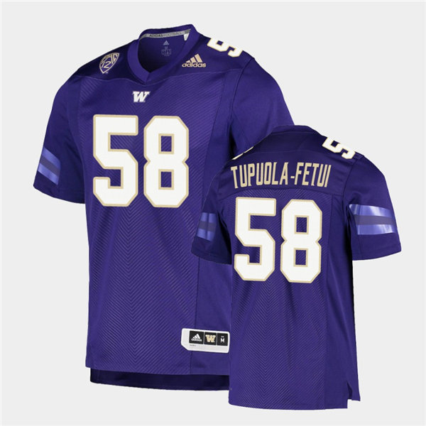 Mens Washington Huskies #58 Zion Tupuola-Fetui Adidas 2020 Purple College Football Jersey