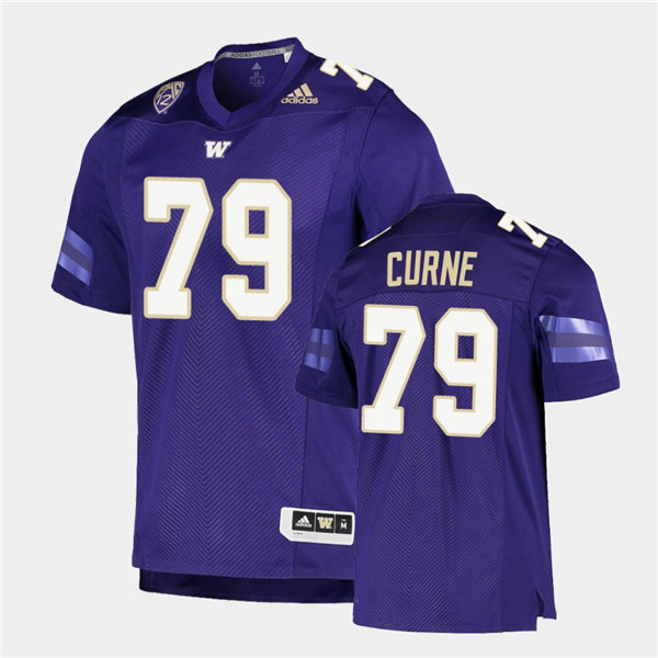 Mens Washington Huskies #79 Victor Curne Adidas 2020 Purple College Football Jersey